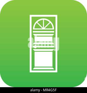 Door with an arched glass icon digital red Stock Vector Image & Art - Alamy