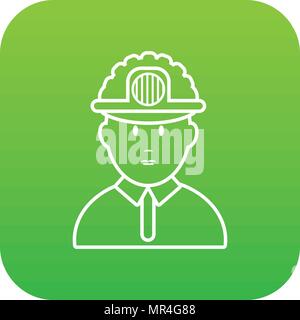 Miner icon green vector Stock Vector
