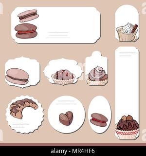 Collection with different paper labels for announcements. Stock Vector