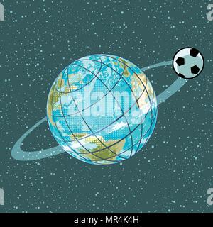 football soccer ball planet earth championship Stock Vector