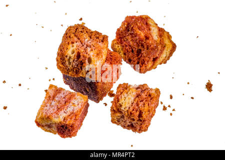 Bread crackers with spices isolate on white background pattern Stock Photo