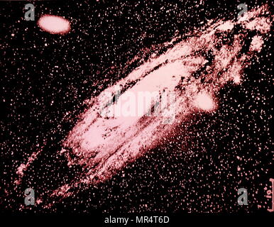 Photograph of a spiral galaxy in constellation Andromeda. Photographed at the Yerkes Observatory in Chicago. Dated 20th century Stock Photo