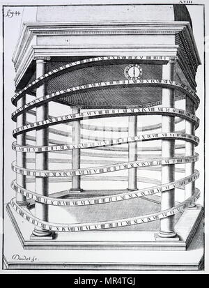 Helix Clock An engraving depicting a cylinder dial. Dated 19th century Stock Photo ...