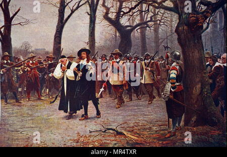 Painting depicting Charles I of England (1600-1649) on his way to be executed. Dated 17th century Stock Photo