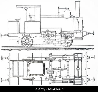 Engraving depicting Nicklaus Riggenbach's rack railway at Kahlenberg ...