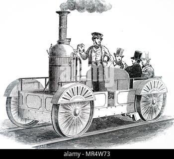 An engraving depicting a steam locomotive built by Matthew Murray for ...