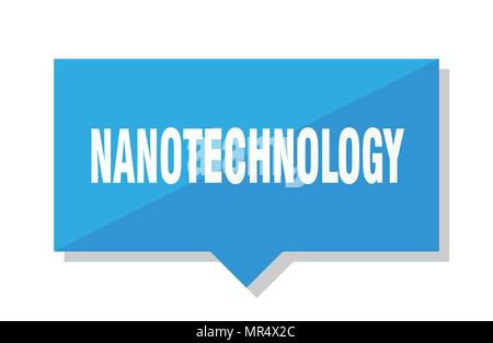 nanotechnology blue square price tag Stock Vector
