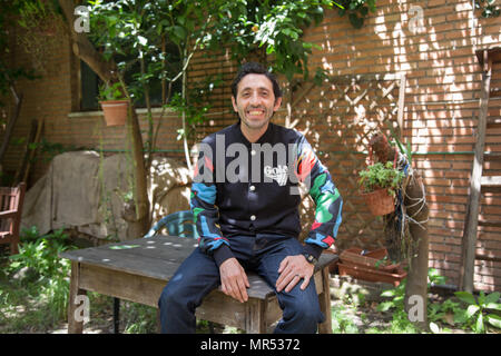 Rome, Italy. 24th May, 2018. Italian actor Marcello Fonte The Italian actor Marcello Fonte, winner of the Palme d'Or as best actor at the Cannes Film Festival 2018 for the film 'Dogman' directed by Matteo Garrone, participates in Rome at the press conference of the International Women's House in Rome Credit: Matteo Nardone/Pacific Press/Alamy Live News Stock Photo