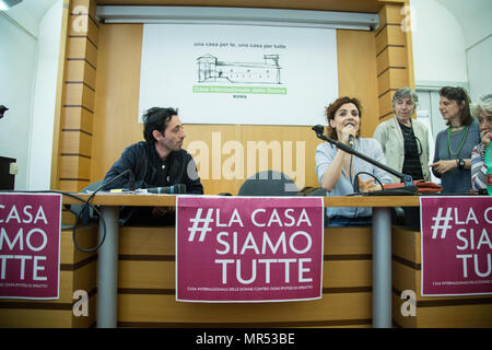 Rome, Italy. 24th May, 2018. The Italian actor Marcello Fonte, winner of the Palme d'Or as best actor at the Cannes Film Festival 2018 for the film 'Dogman' directed by Matteo Garrone, participates in Rome at the press conference of the International Women's House in Rome Credit: Matteo Nardone/Pacific Press/Alamy Live News Stock Photo