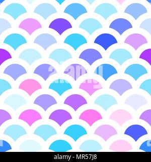 Traditional Japanese seamless pattern. Blue soft colored fish squama. Mermaid scales. Stock vector	 Stock Vector