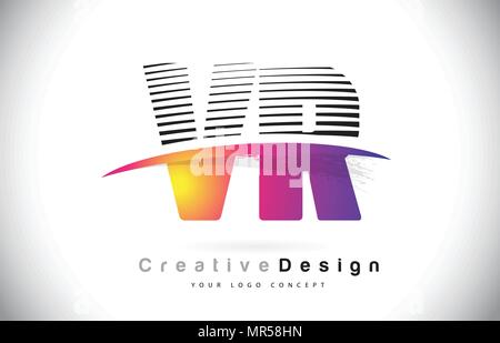 VR Letter Design with Brush Stroke and Modern 3D Look Vector ...