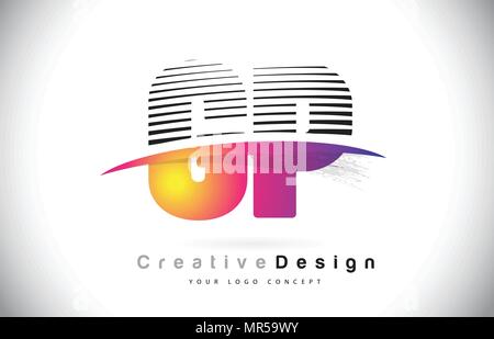 GP Letter Design with Brush Stroke and Modern 3D Look Vector ...