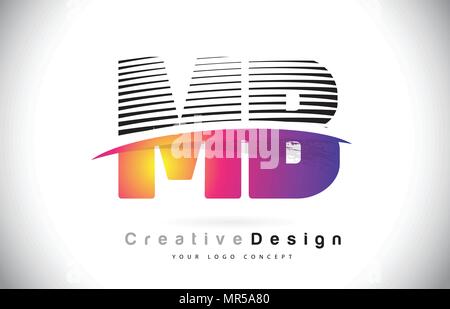 MB Letter Design with Brush Stroke and Modern 3D Look Vector ...