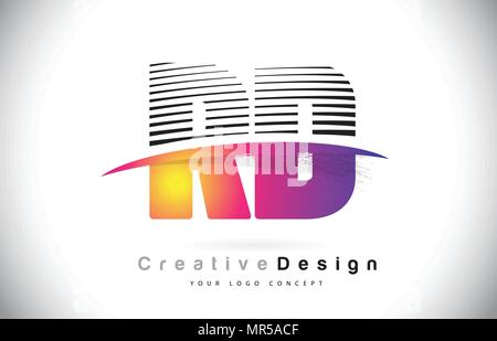 RD Letter Design with Brush Stroke and Modern 3D Look Vector ...