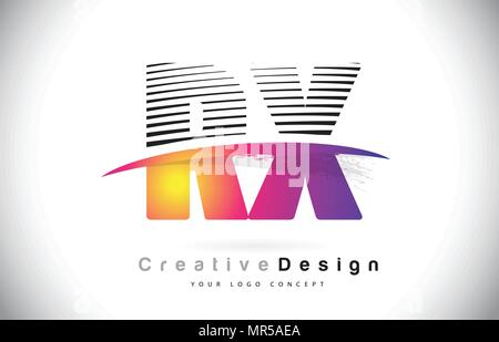 RX R X Lines Letter Design with Creative Elegant Zebra Vector ...