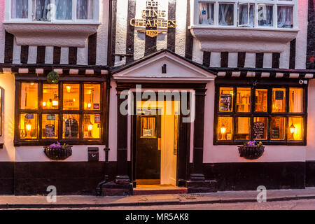 Street scene of Poole's historic heritage of old buildings and Poole's links with the sea. Stock Photo