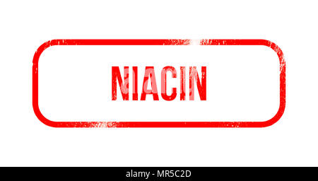 Niacin - red grunge rubber, stamp Stock Photo