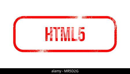 HTML5 - red grunge rubber, stamp Stock Photo