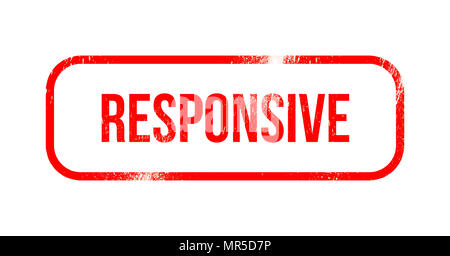 Responsive - red grunge rubber, stamp Stock Photo