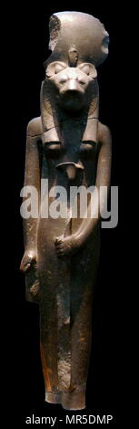 Black granite statue of the goddess Sakhmet, from the Temple of Mut ...