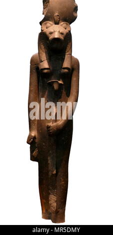 Black granite statue of the goddess Sakhmet, from the Temple of Mut ...