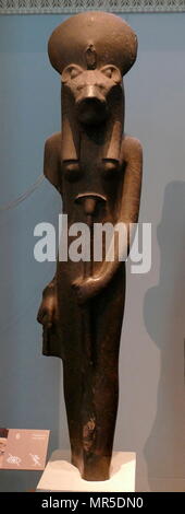 Black granite statue of the goddess Sakhmet, from the Temple of Mut ...