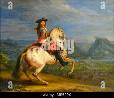 French King, Louis XIV at the Taking of Besancon', 1674. Meulen, Adam Frans, van der (1632-1690). Oil on canvas Stock Photo
