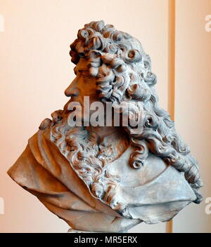Portrait bust of Pierre Mignard, by Antoine Coysevox circa 1790. Pierre Mignard or Pierre Mignard I (17 November 1612 – 30 May 1695), called 'Mignard le Romain' to distinguish him from his brother Nicolas Mignard, was a French painter known for his religious and mythological scenes and portraits Stock Photo