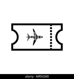 The blank ticket plane icon. Travel symbol. Stock Vector