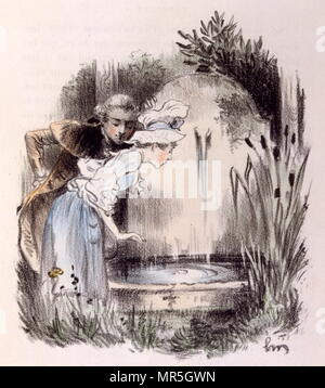 Illustration for No Trifling with Love (On ne badine pas avec l'Amour); 1834 French drama by Alfred Louis Charles de Musset-Pathay (1810 –  1857); French dramatist, poet, and novelist. Stock Photo