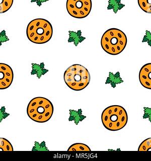Colorful cute cookies on white background. Seamless pattern Stock Vector