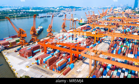 Huangpu Port Wharf, Guangzhou City, Guangdong Province Stock Photo