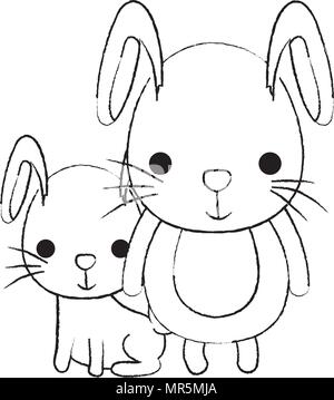 rabbit father with his child cute animal Stock Vector Image & Art - Alamy