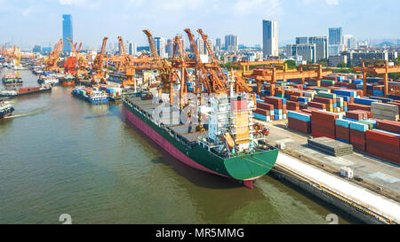 Huangpu Port Wharf, Guangzhou City, Guangdong Province Stock Photo