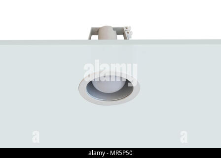 Downlight or Ceiling light Installed on a gray ceiling. Stock Photo