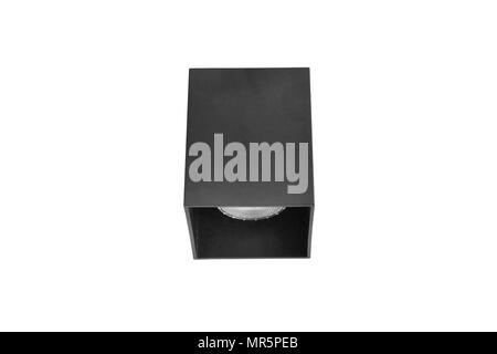 Black downlight or Ceiling light on white background Stock Photo