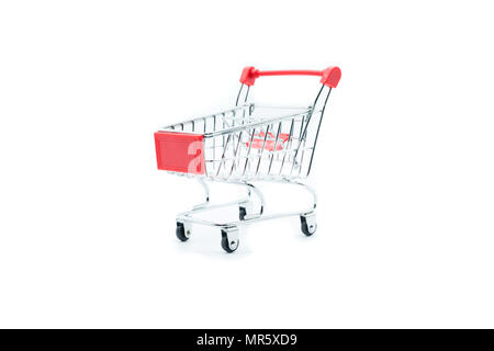 Empty shopping cart trolley isolated on white backgrounds Stock Photo