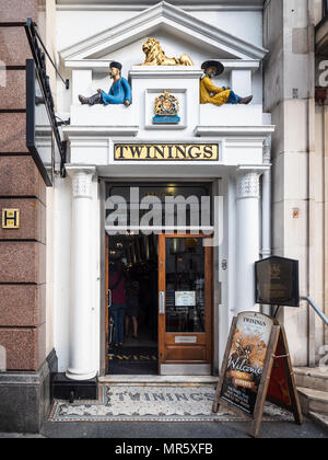 Twinings Tea historic tea store at 216 The Strand London - The oldest tea shop in London at over 300 years old Stock Photo