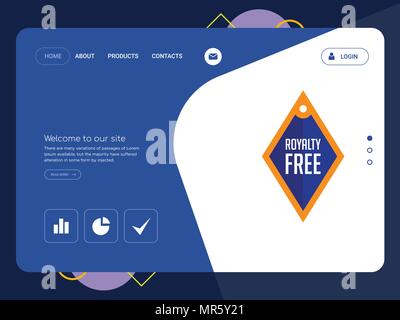 Quality One Page   Website Template Vector Eps, Modern Web Design with flat UI elements and landscape illustration, ideal for landing page Stock Vector