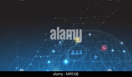 Digital technology world. Business virtual concept Stock Vector