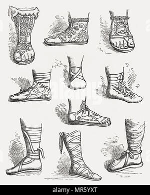 Ancient Roman shoes Stock Photo