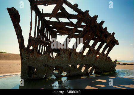 The Remains of the Peter Iredale ship that wrecked off the oregon coast in October 25, 1906. Stock Photo