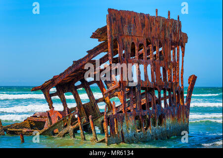 The Remains of the Peter Iredale ship that wrecked off the oregon coast in October 25, 1906. Stock Photo