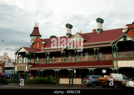 KALGOORLIE, AUSTRALIA - February 26, 2018: The Exchange Hotel is a historic landmark built in 1900 & listed on the  State Heritage Register Stock Photo