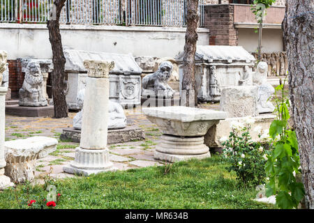 KONYA, TURKEY - MAY 7, 2018: statues on outdoor yard of Konya Archaeological Museum. The Gallery is a state museum, it was established in 1901, its pr Stock Photo