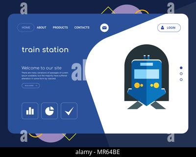 Quality One Page train Website Template Vector Eps, Modern Web Design ...