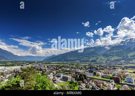 City in Switzerland. Alps Mountains. Top view of the city Stock Photo