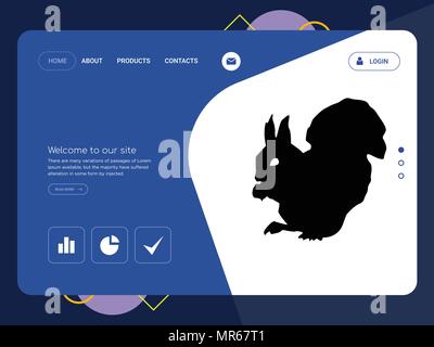 Quality One Page   Website Template Vector Eps, Modern Web Design with flat UI elements and landscape illustration, ideal for landing page Stock Vector