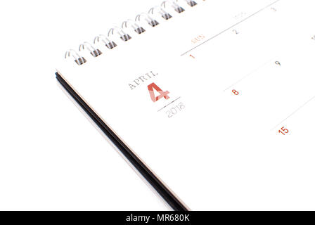 Desk calendar on white background Stock Photo