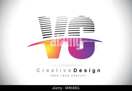 VC Letter Design with Brush Stroke and Modern 3D Look Vector ...